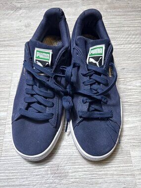Puma Suede Classic Navy Blue Peacoat White Low Top Sneakers Men’s Size 9